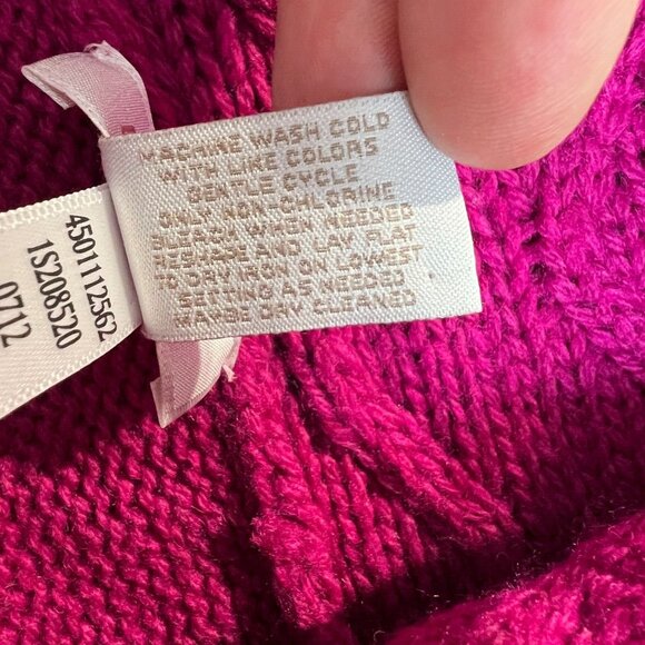 Chicos 2 Sweater Womens Large Pink Chunky Knit Cowl Neck Long Sleeve Wool Blend - Picture 8 of 8